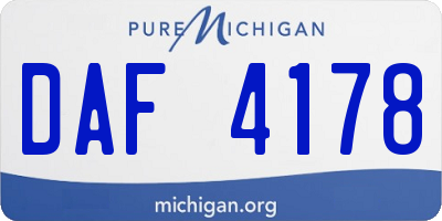 MI license plate DAF4178
