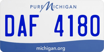 MI license plate DAF4180