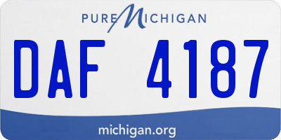 MI license plate DAF4187
