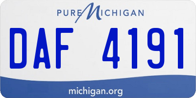 MI license plate DAF4191