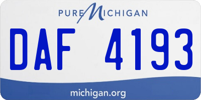 MI license plate DAF4193