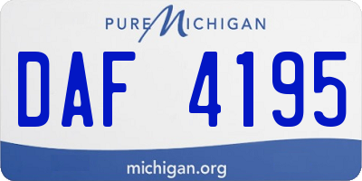 MI license plate DAF4195
