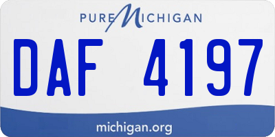 MI license plate DAF4197