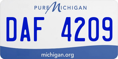 MI license plate DAF4209