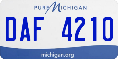 MI license plate DAF4210