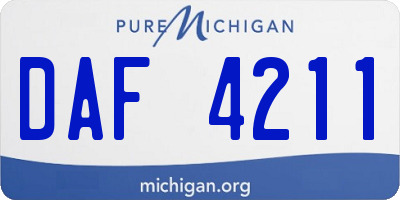 MI license plate DAF4211