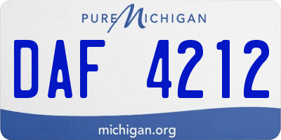 MI license plate DAF4212