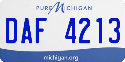 MI license plate DAF4213