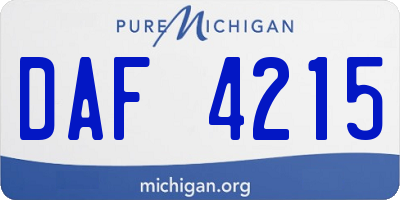 MI license plate DAF4215