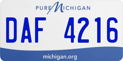 MI license plate DAF4216