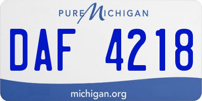 MI license plate DAF4218