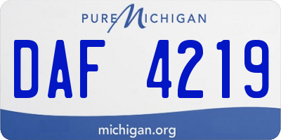 MI license plate DAF4219