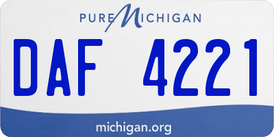 MI license plate DAF4221