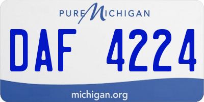 MI license plate DAF4224