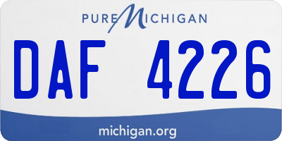 MI license plate DAF4226