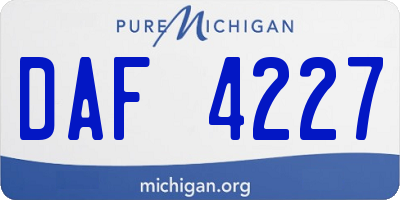 MI license plate DAF4227