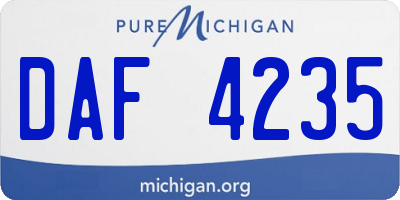 MI license plate DAF4235