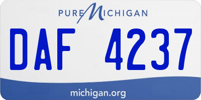 MI license plate DAF4237