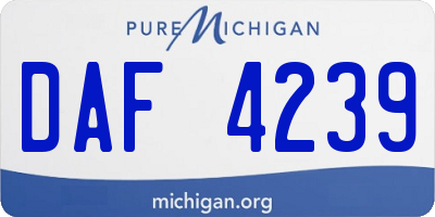 MI license plate DAF4239