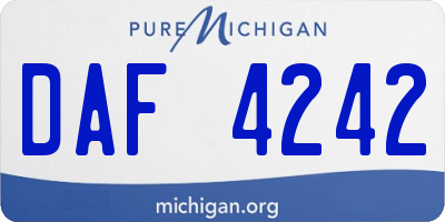 MI license plate DAF4242