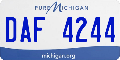 MI license plate DAF4244