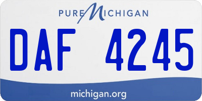 MI license plate DAF4245
