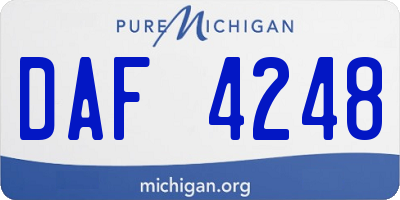 MI license plate DAF4248