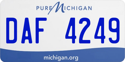 MI license plate DAF4249