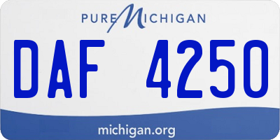 MI license plate DAF4250