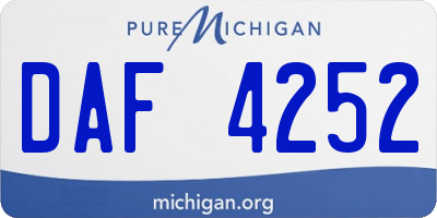 MI license plate DAF4252