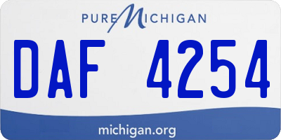 MI license plate DAF4254