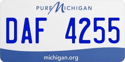 MI license plate DAF4255