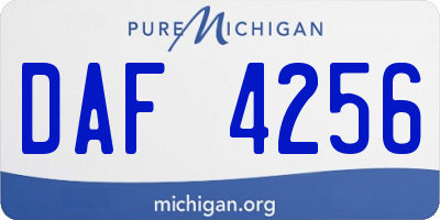 MI license plate DAF4256
