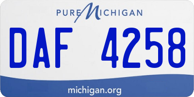 MI license plate DAF4258