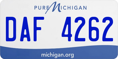 MI license plate DAF4262