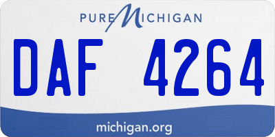 MI license plate DAF4264