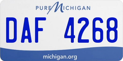 MI license plate DAF4268