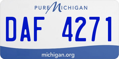 MI license plate DAF4271