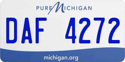 MI license plate DAF4272