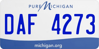 MI license plate DAF4273
