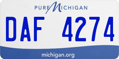 MI license plate DAF4274