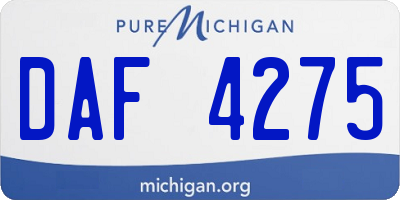 MI license plate DAF4275