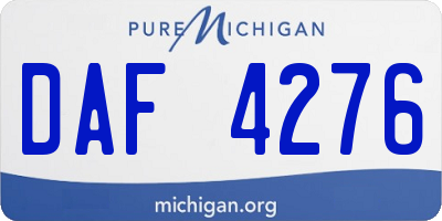 MI license plate DAF4276