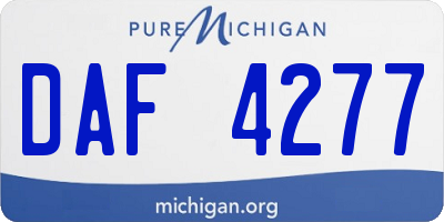 MI license plate DAF4277