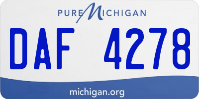 MI license plate DAF4278