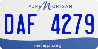 MI license plate DAF4279