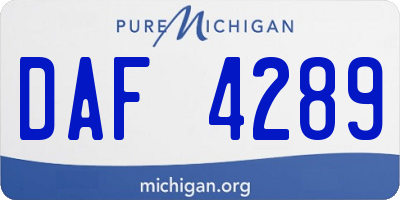 MI license plate DAF4289