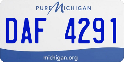 MI license plate DAF4291