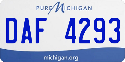 MI license plate DAF4293