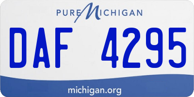 MI license plate DAF4295